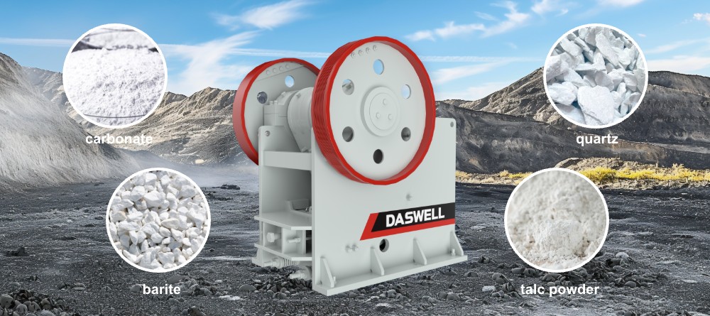 Jaw Crusher Jaw crusher with various mineral materials