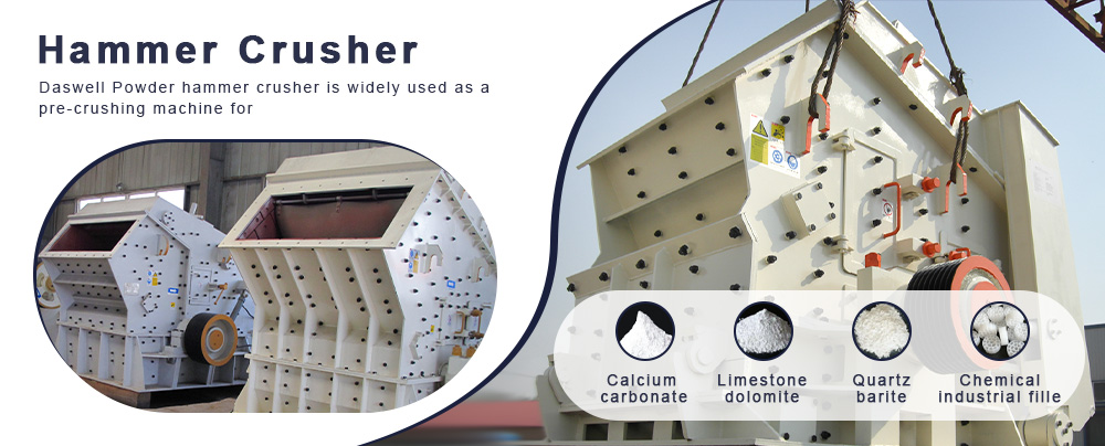 Hammer Crusher Daswell hammer crusher for pre-crushing calcium carbonate, limestone, quartz and barite