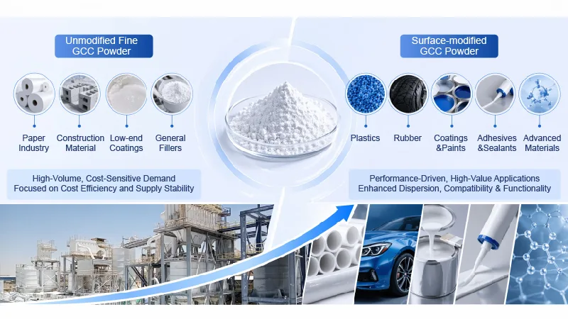 Applications of different GCC powder Applications of different GCC powder