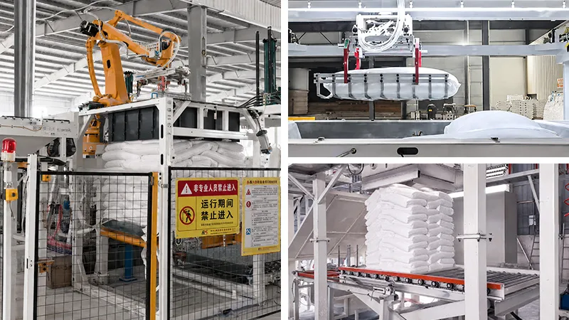 Automatic packing and palletizing in factory Automatic packing and palletizing in factory