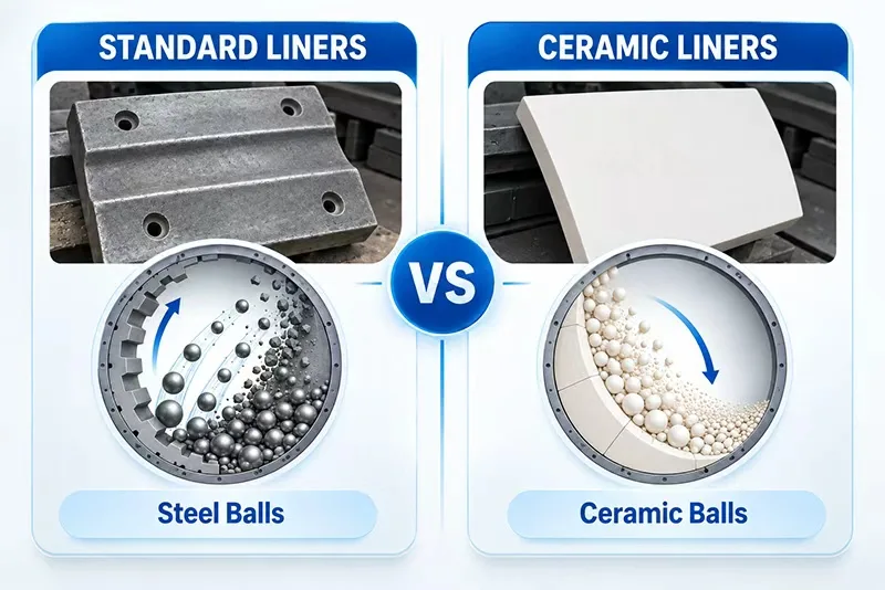 Different materials of grinding liners and balls Different materials of grinding liners and balls